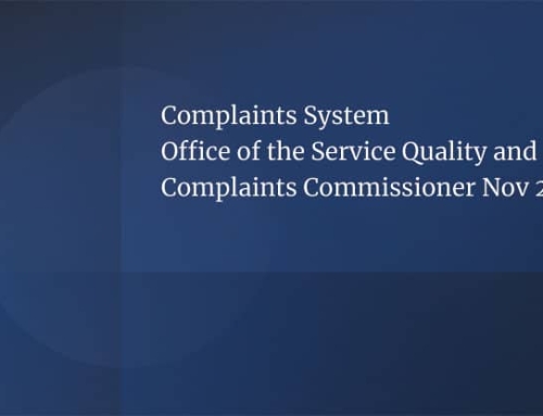 Complaints System – Office of the Service Quality and Complaints Commissioner Nov 2022